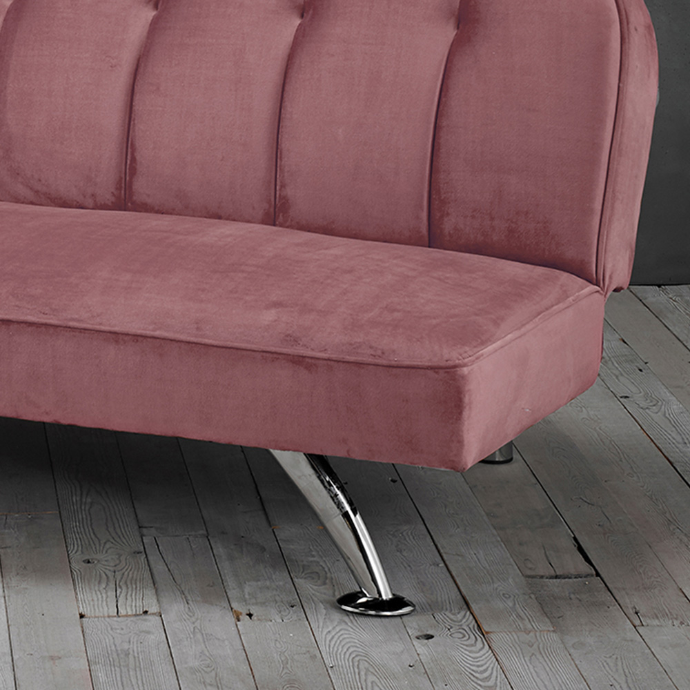 Brighton Double Sleeper Pink Velvet Sofa Bed Image 3