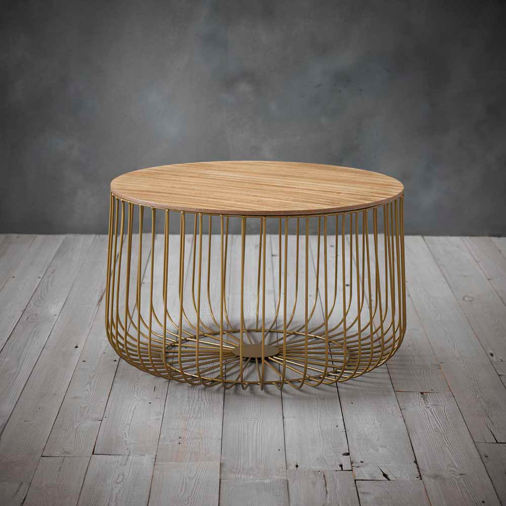 Enzo Solid Oak Large Cage Side Table Image 3
