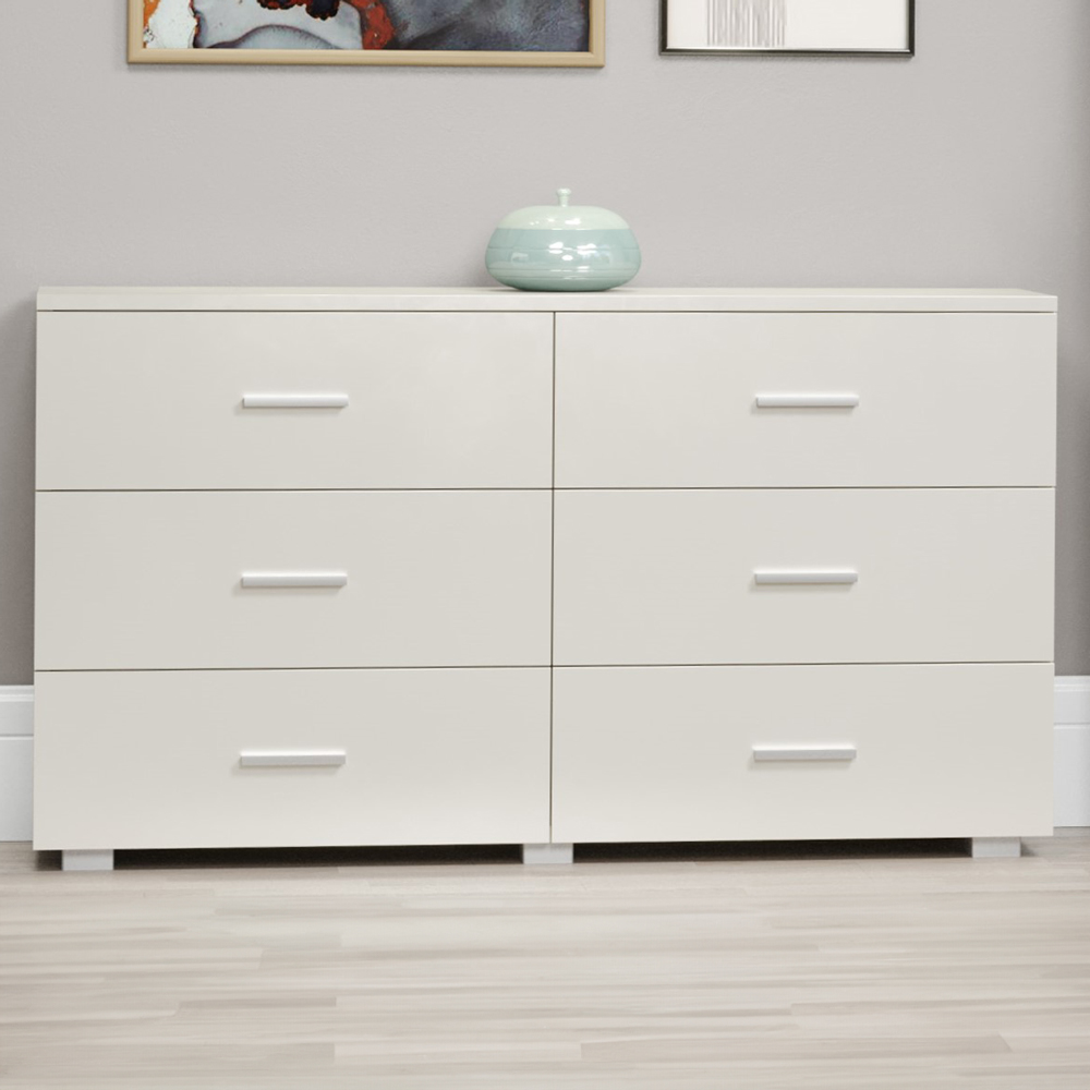 Core Products Lido 6 Drawer White Chest of Drawers Image 1