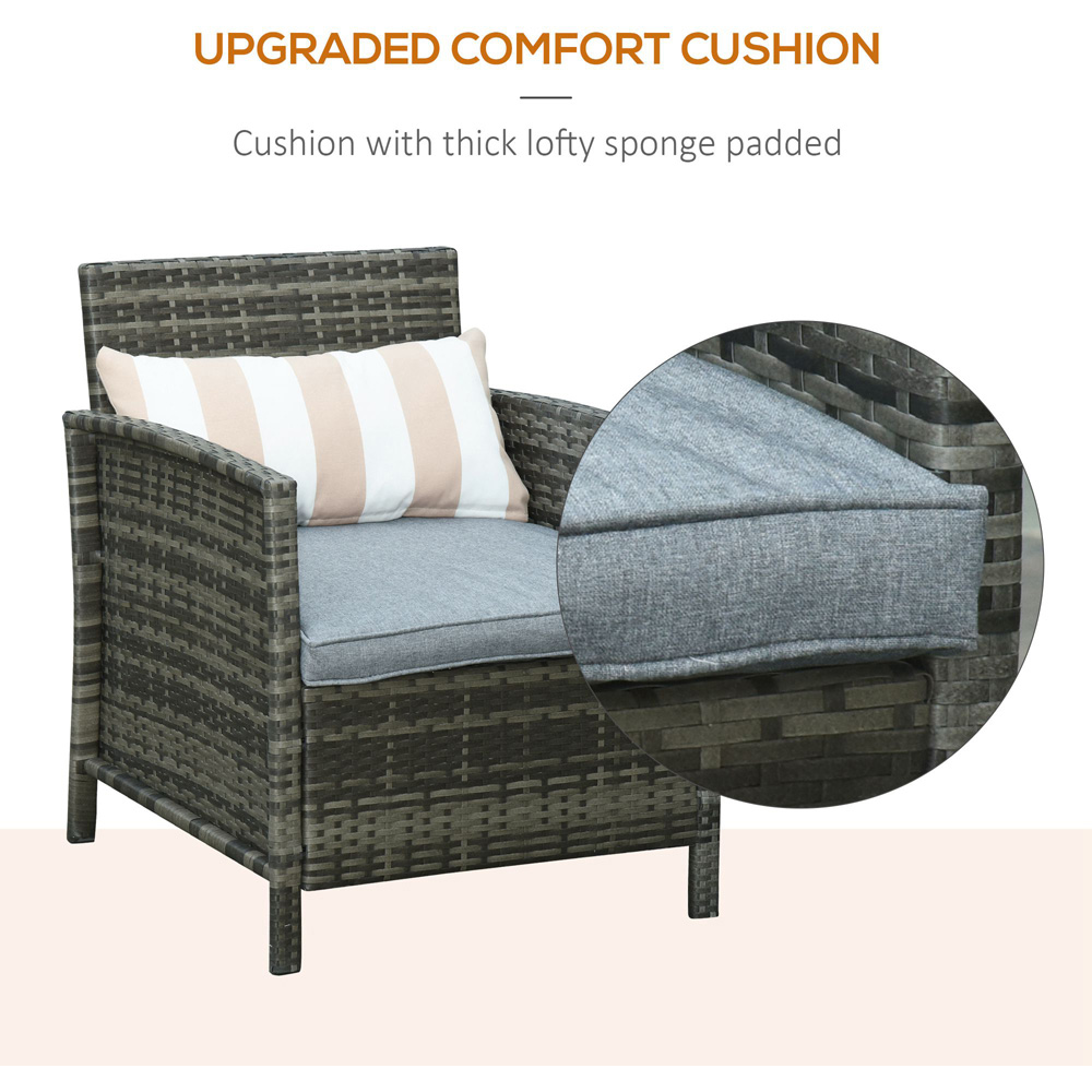 Outsunny 2 Seater Grey Rattan Lounge Set Image 6