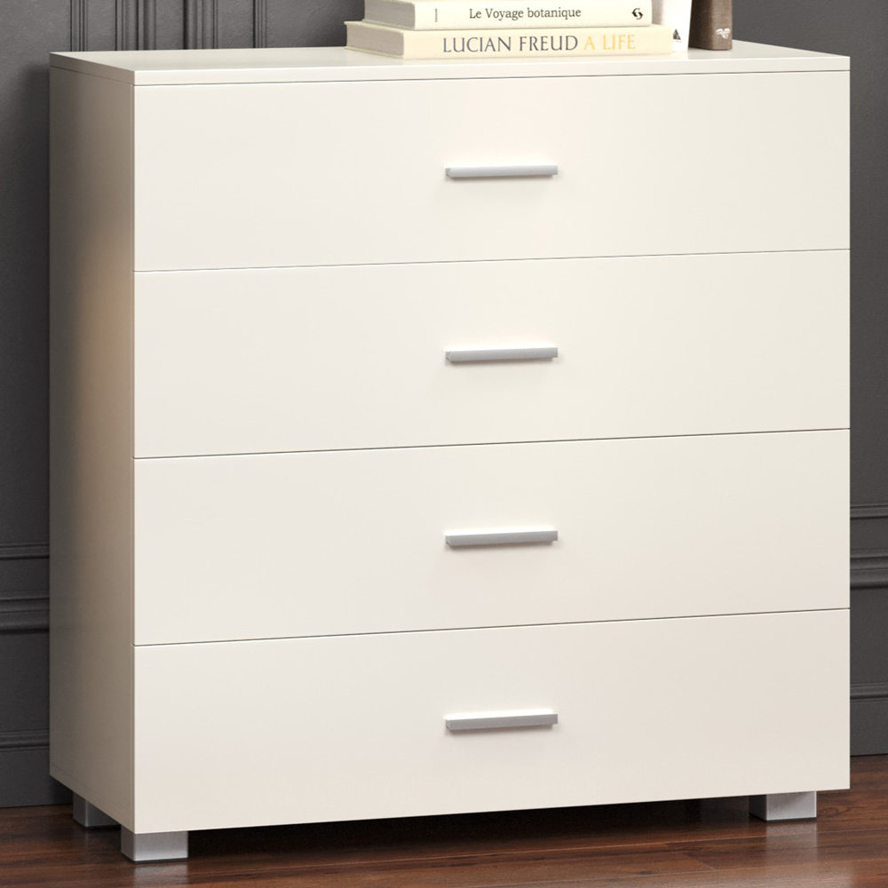 Core Products Lido 4 Drawer White Medium Chest of Drawers Image 1