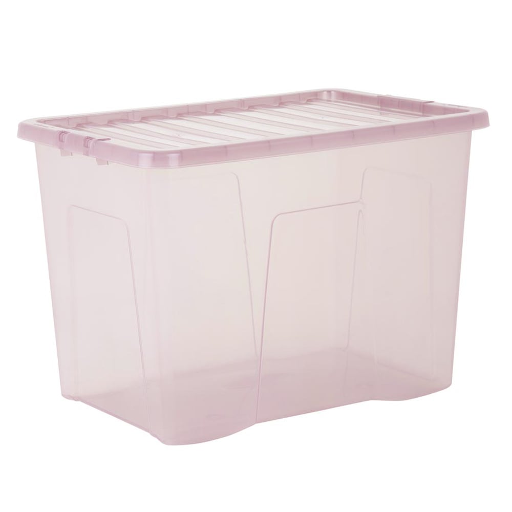 Wham 80L Pink Crystal Storage Box and Lid 4 Pack Image 3