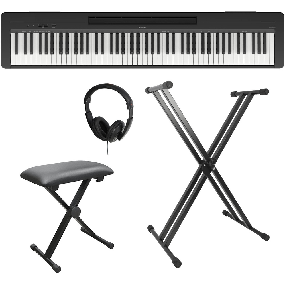 Yamaha P145 Portable Piano in Black Package Image 1