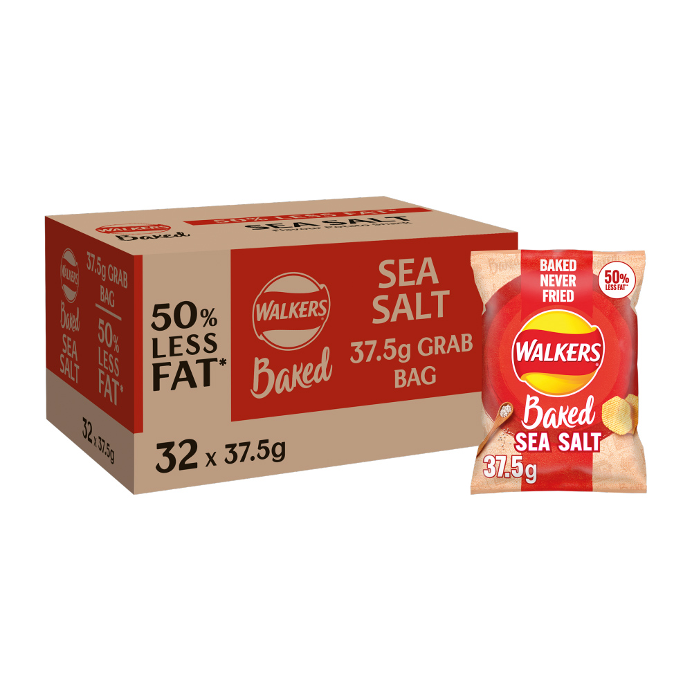 Walkers Baked Sea Salt Snacks Crisps 37.5g Image 2