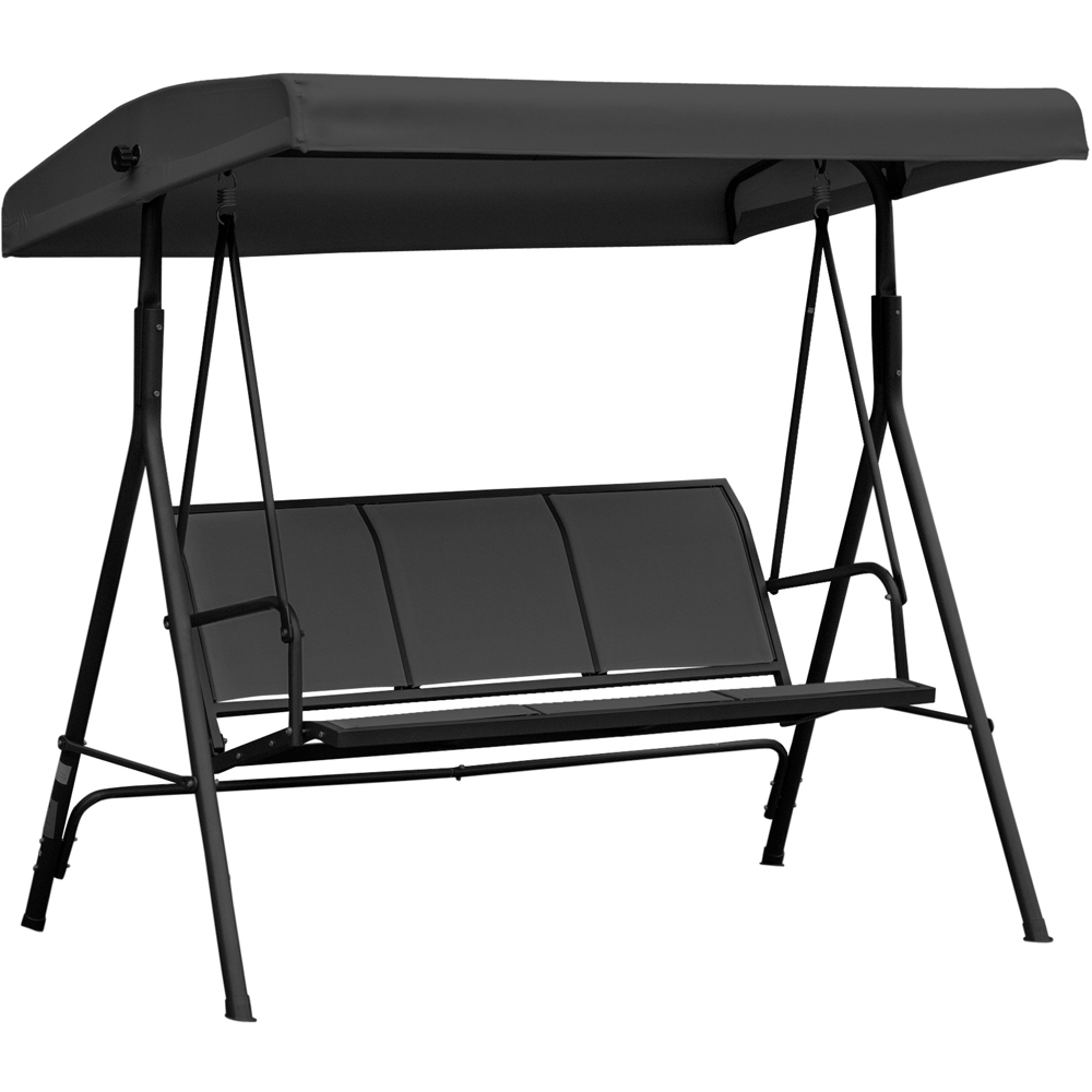 Outsunny 3 Seater Black Swing Chair with Canopy Image 2