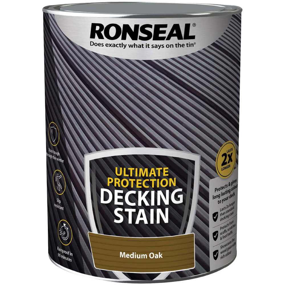 Ronseal Ultimate Protection Medium Oak Decking Stain 5L Image 2