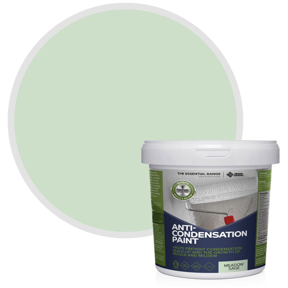 StoneCare4U Essential Walls & Ceilings Meadow Sage Anti Condensation Paint 5L Image 1