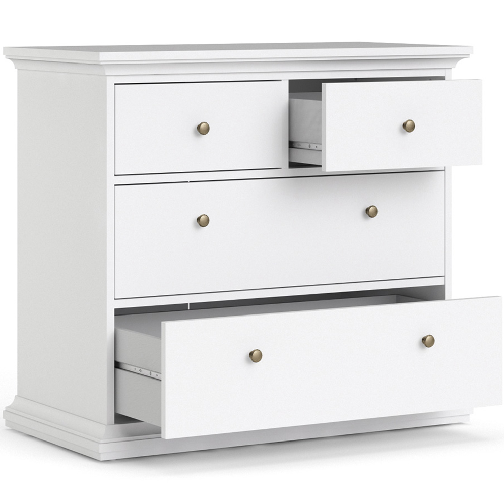 Florence Paris 4 Drawer White Chest of Drawers Image 4