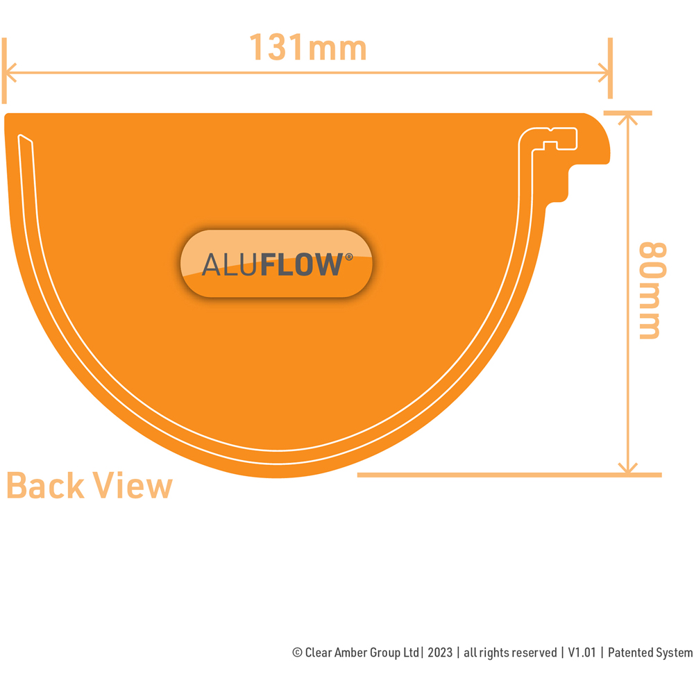 Aluflow White Gutter Deep Right Hand Stop End Image 4