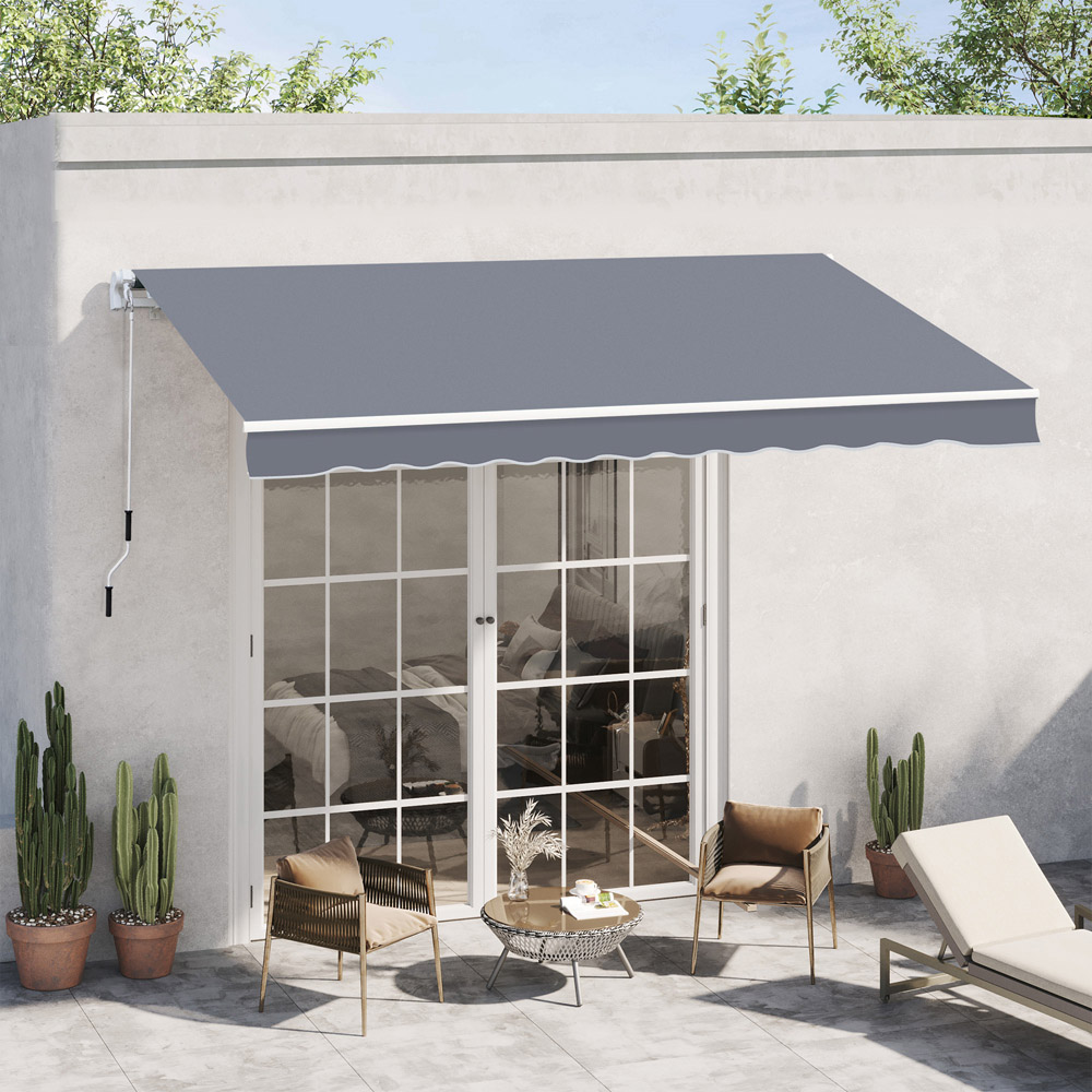 Outsunny Grey Manual Retractable Awning 4 x 3m Image 7