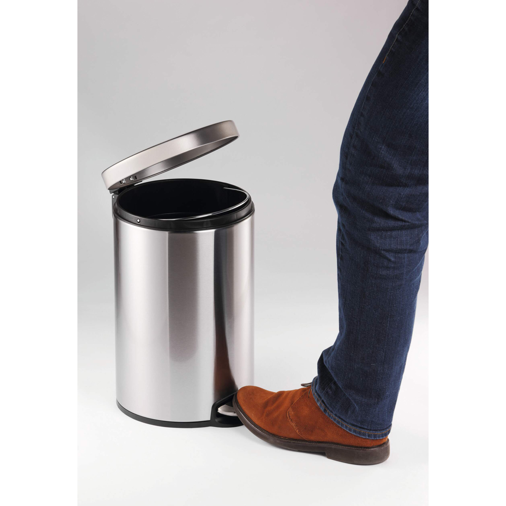Durable Silver Stainless Steel Pedal Bin 30L Image 3