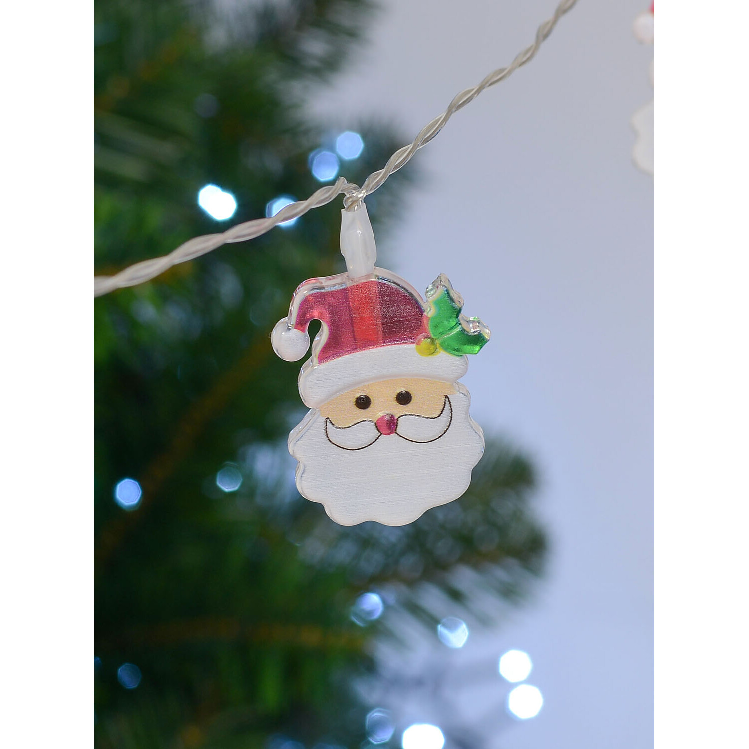 Santa LED String Lights - White Image 2