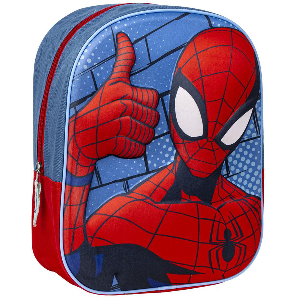 Spiderman Back To School Children Blue 3D Backpack and Pencil Case Set Image 2