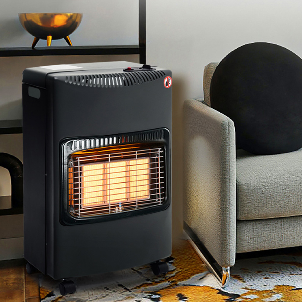 Living and Home Black Portable Ceramic Gas Heater Image 6
