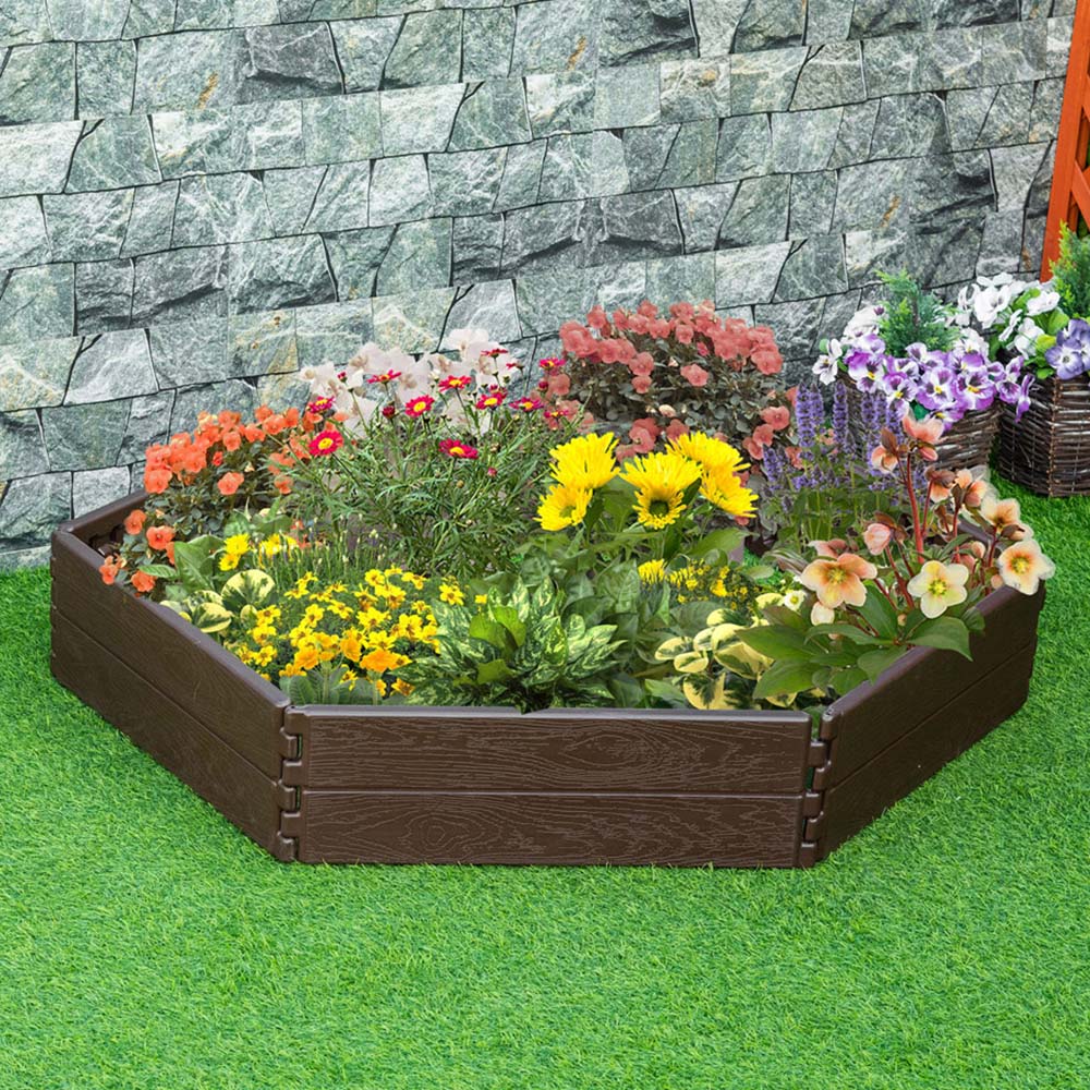 Outsunny Raised Garden Bed Outdoor Planter Box for Veggies and Flowers 6 Panels Image 2