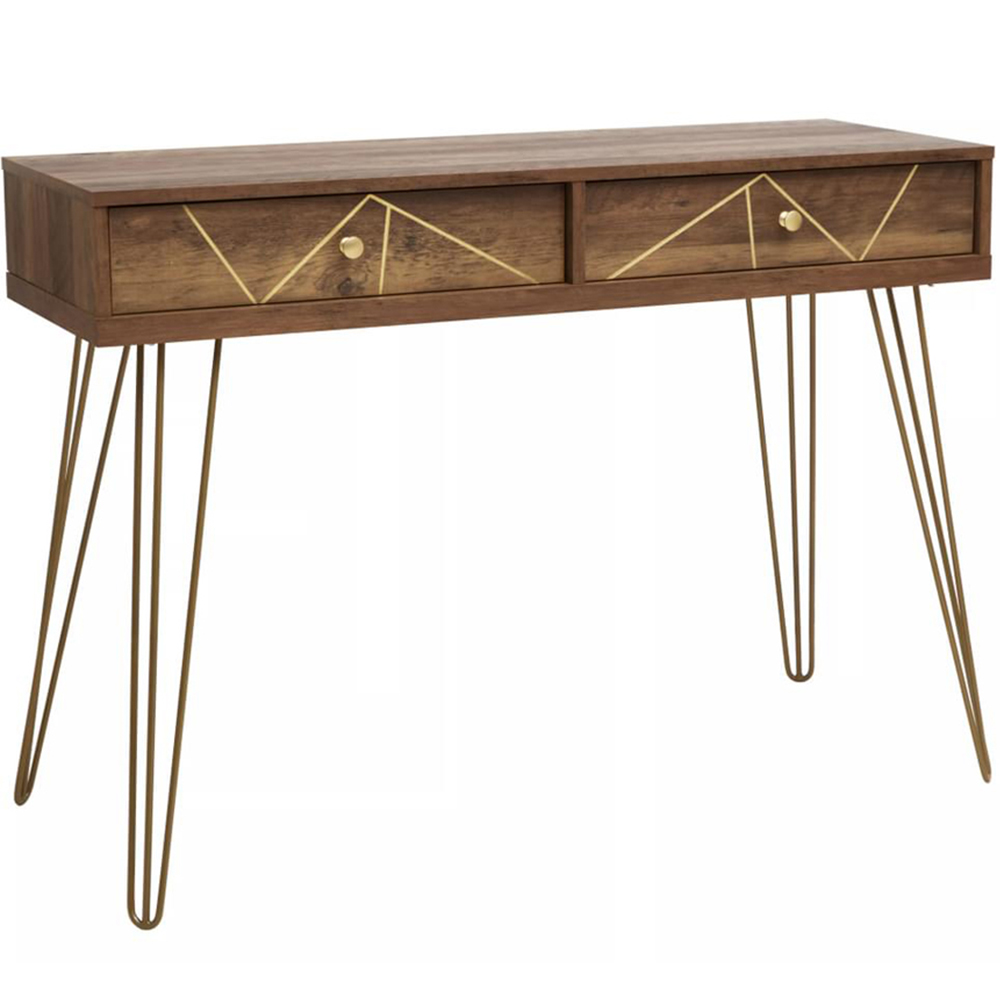 Interiors by Premier Flori 2 Drawer Wood Veneer Console Table Image 3
