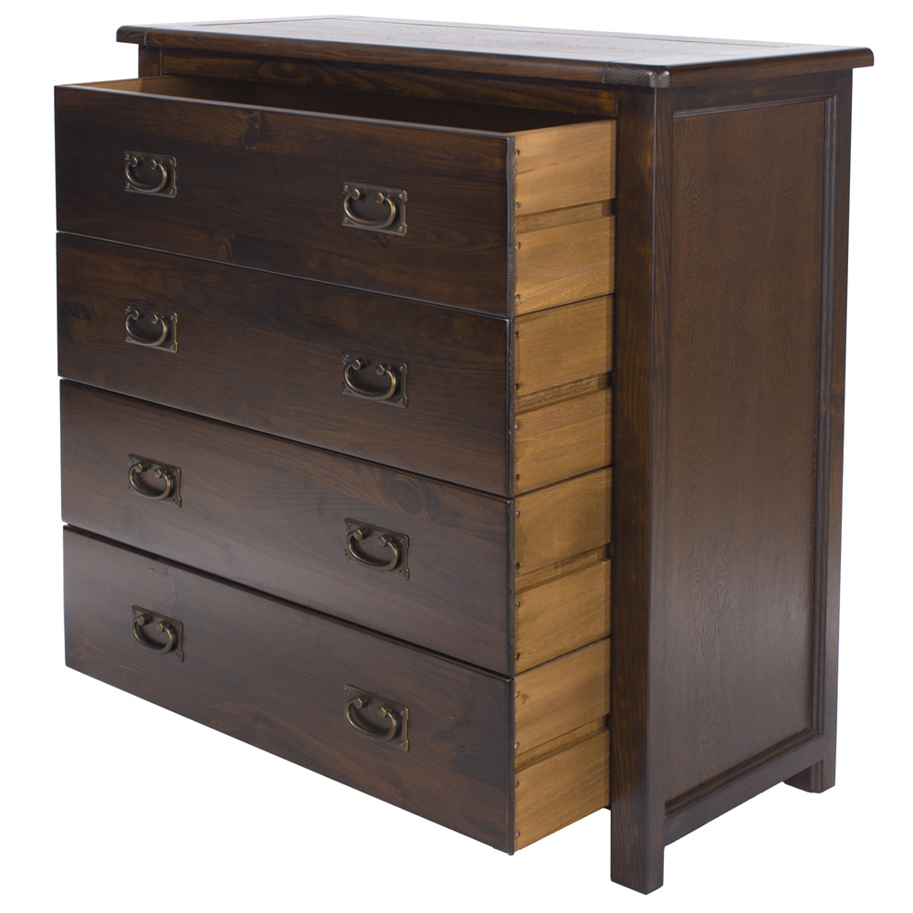 Boston 4 Drawer Dark Lacquer Chest of Drawers Image 4