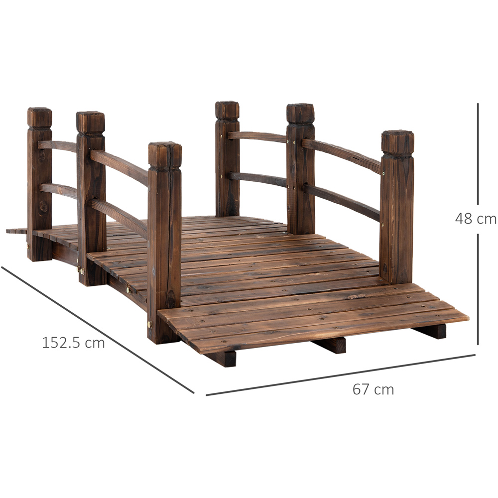 Outsunny Wooden Lawn Decor Stained Finish Arc Garden Bridge Image 7