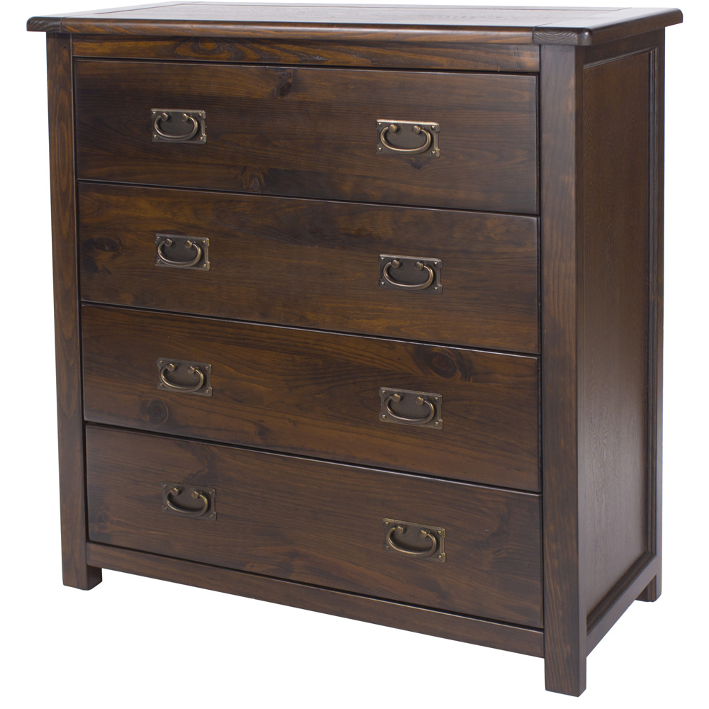 Boston 4 Drawer Dark Lacquer Chest of Drawers Image 2