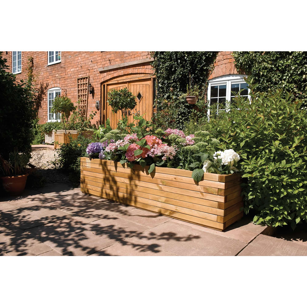 Rowlinson Wooden Outdoor Raised Patio Planter Image