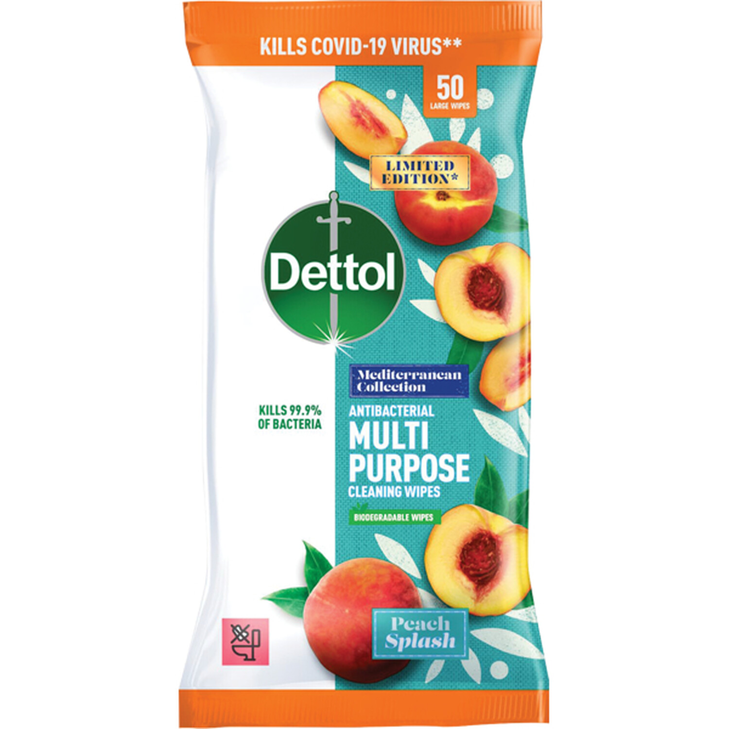 Pack of Dettol Wipes  - 50 / Peach Splash Image