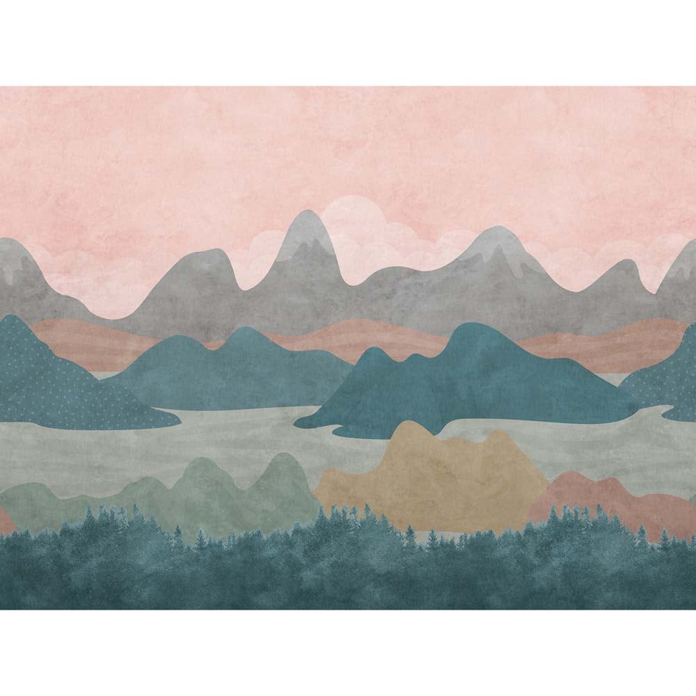 Grandeco Mountains Textured Multicolour Mural Image 2