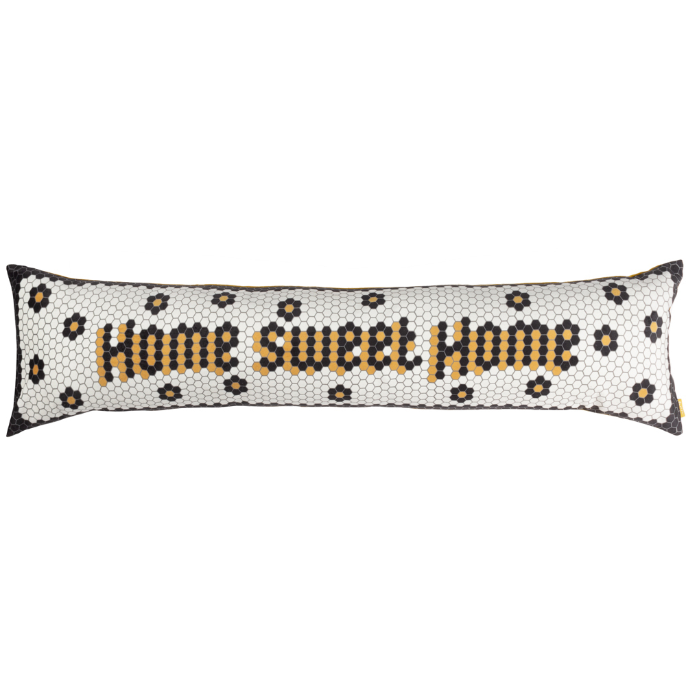 furn. Multicolour Home Sweet Home Mosaic Message Velvet Draught Excluder Image 1