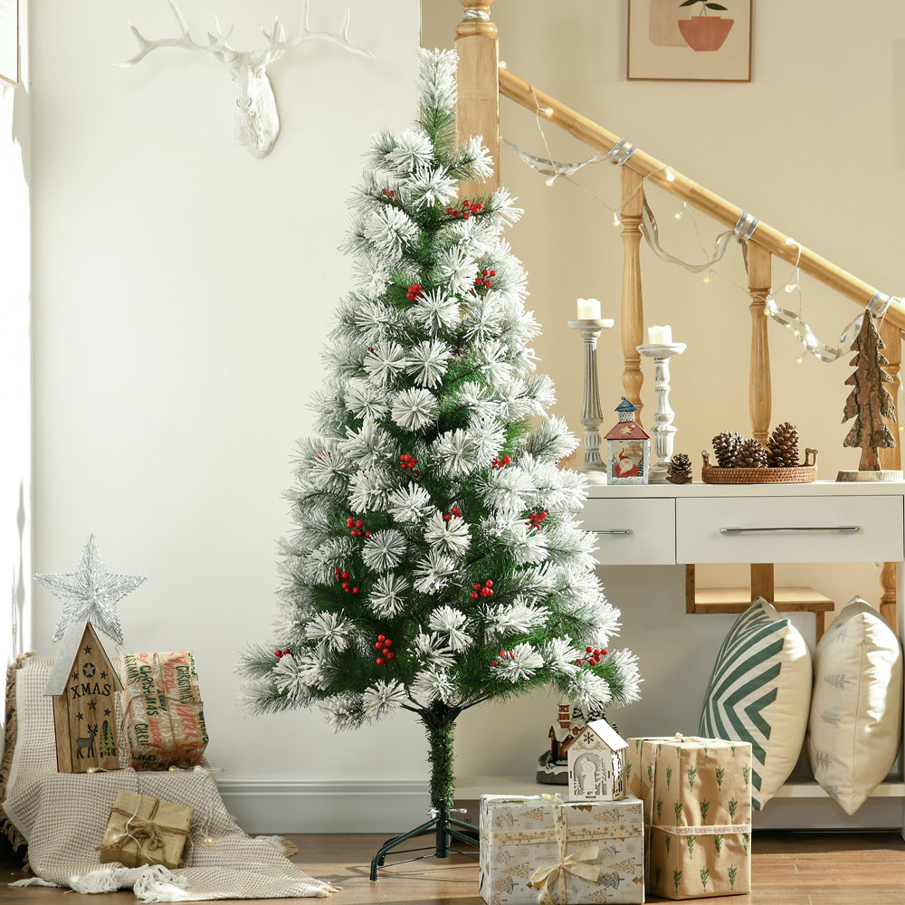Everglow Green Christmas Tree with Metal Base 4.9ft Image 2