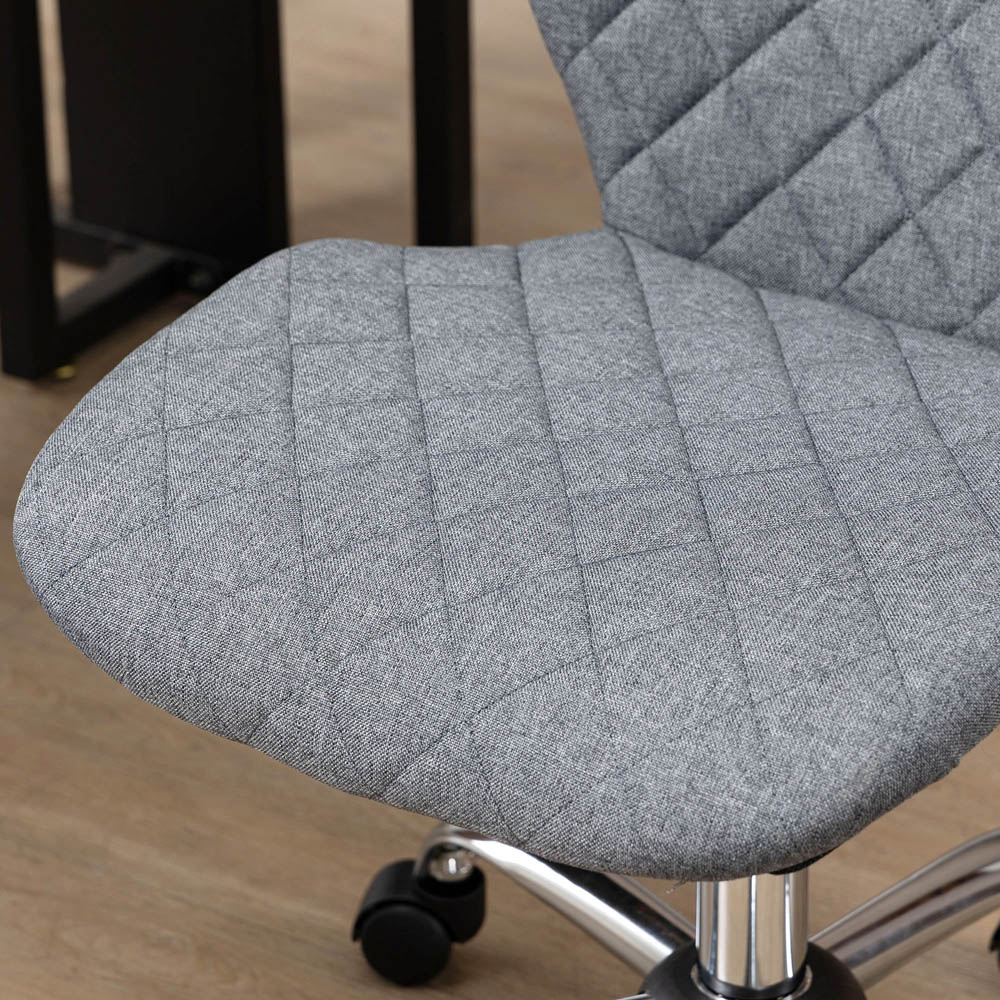 Portland Grey Linen Swivel Office Chair Image 6