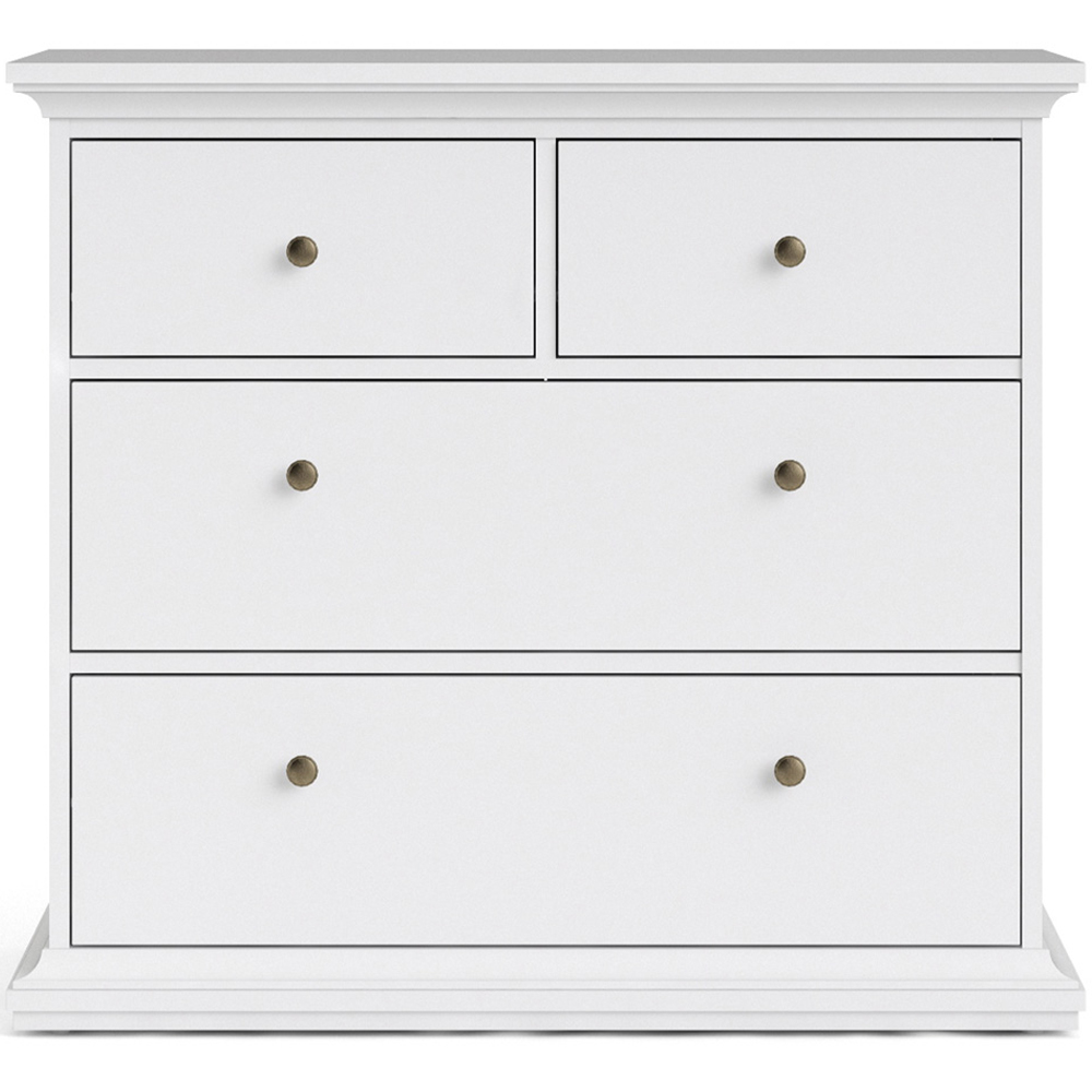 Florence Paris 4 Drawer White Chest of Drawers Image 3