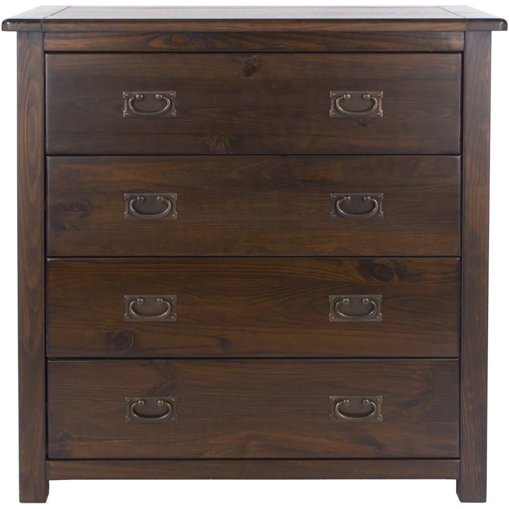 Boston 4 Drawer Dark Lacquer Chest of Drawers Image 5
