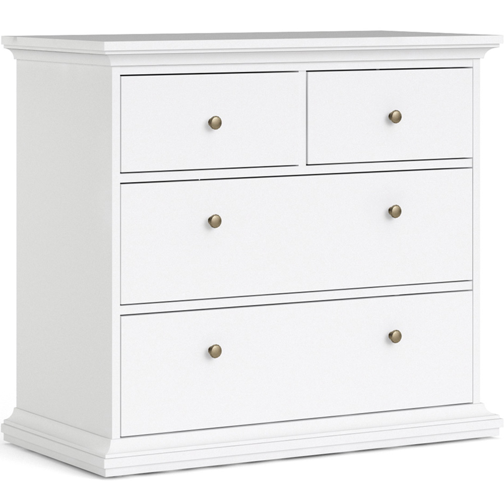Florence Paris 4 Drawer White Chest of Drawers Image 2