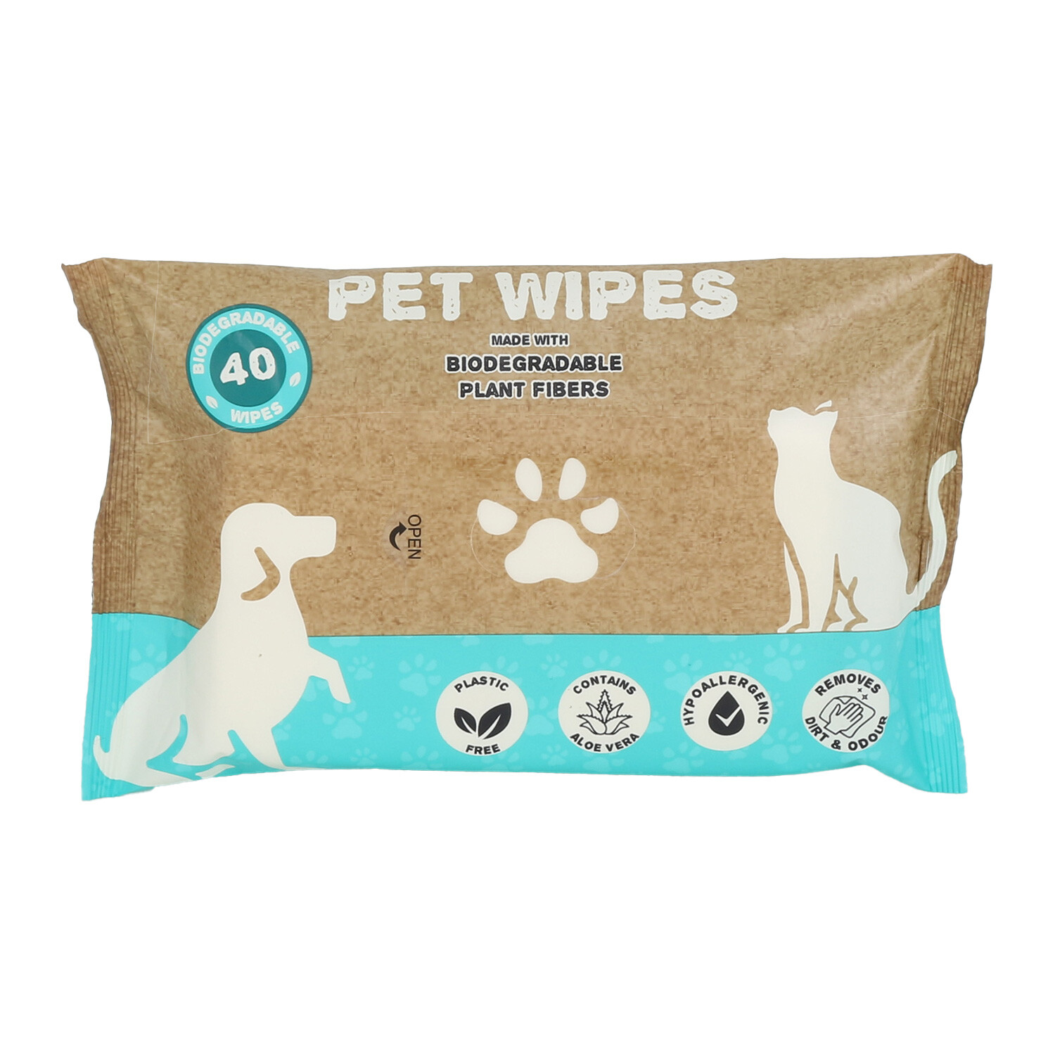 Clever Paws Plastic Free Pet Wipe 40 Pack Image 1