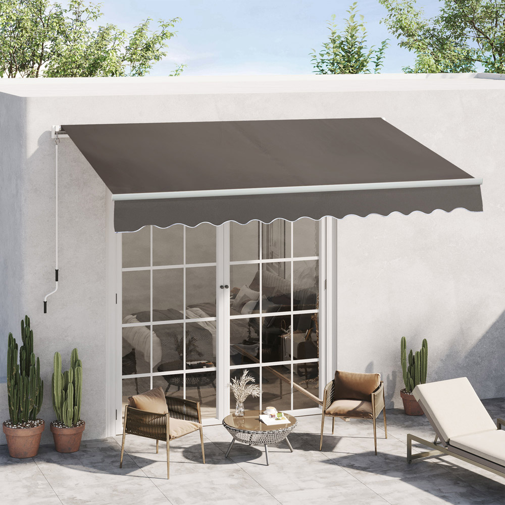 Outsunny Grey Retractable Awning 3 x 2m Image 1