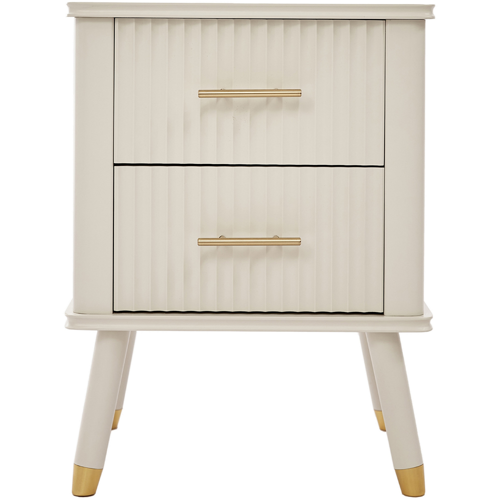 Cozzano 2 Drawer White Bedside Table Image 3