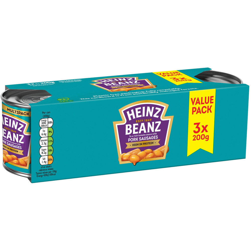 Heinz Beanz and Sausages 3 Pack 600g Image