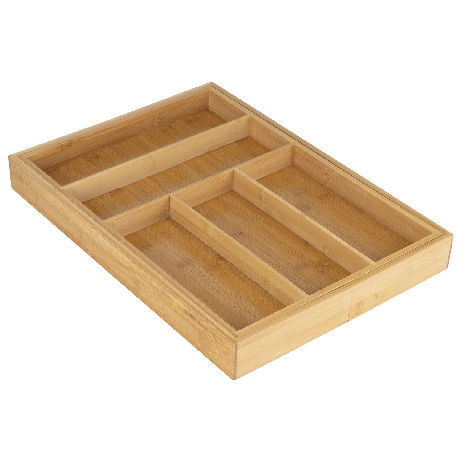 Large Extendable Bamboo Cutlery Tray Image 2