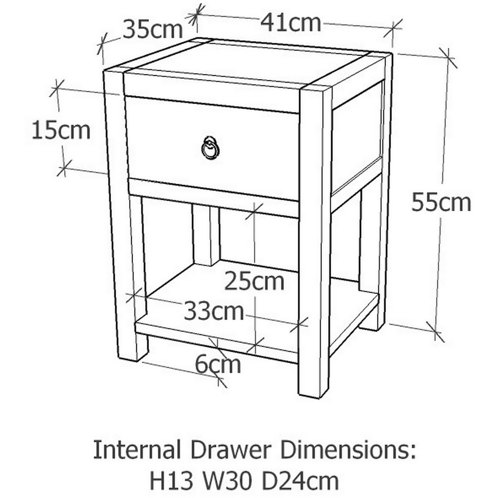 Sino Single Drawer Black Bedside Table Image 9
