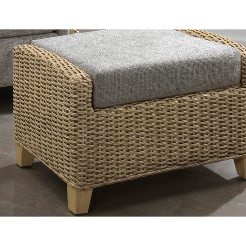 Desser Arlington Grey Natural Rattan Footstool with Storage Compartment Image 4