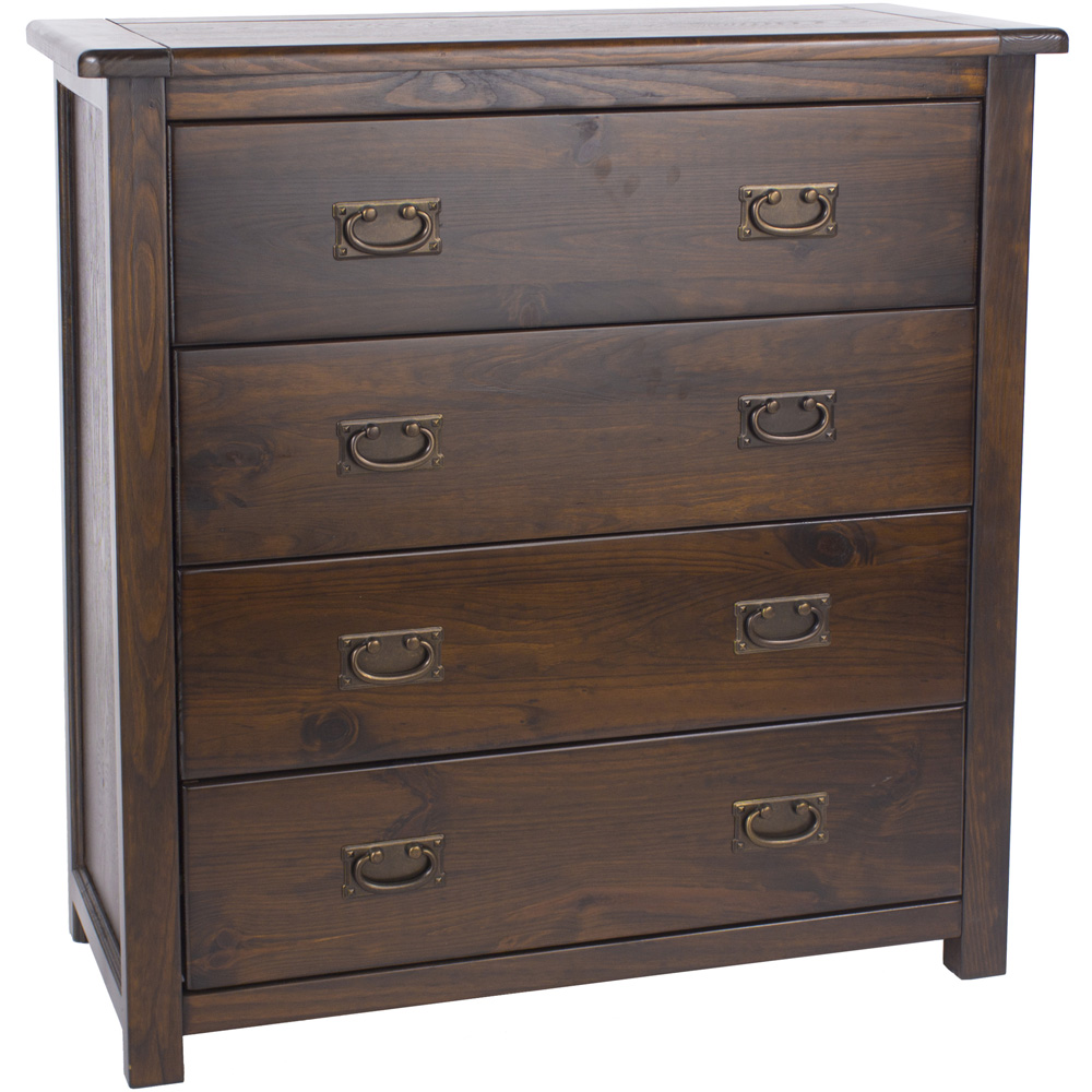 Boston 4 Drawer Dark Lacquer Chest of Drawers Image 3