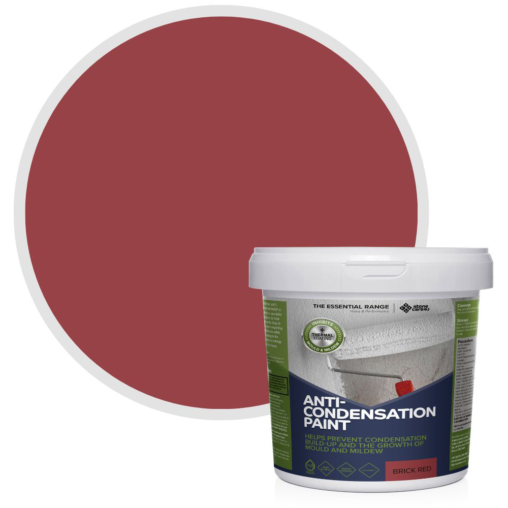 StoneCare4U Essential Walls & Ceilings Brick Red Anti Condensation Paint 5L Image 1