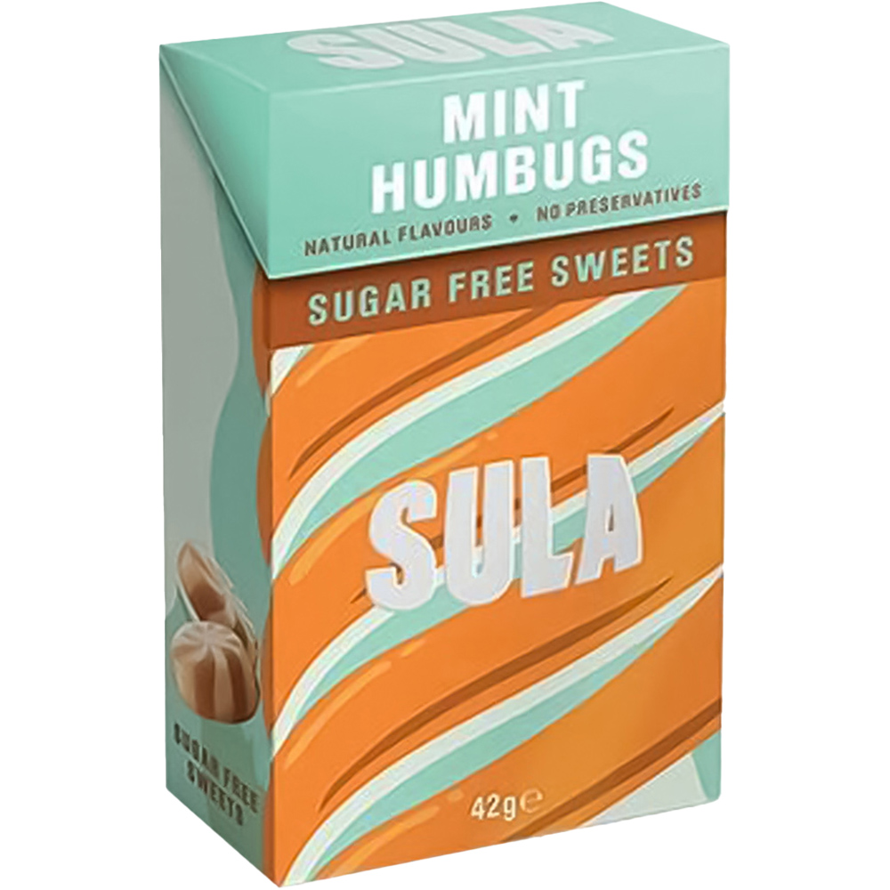 Sulá Mint Humbugs Sugar Free Sweets 42g Image