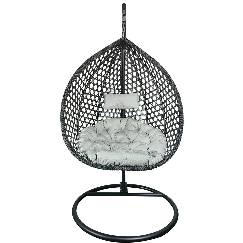 Elena Foldable Rattan Hanging Chair - Grey Image 2