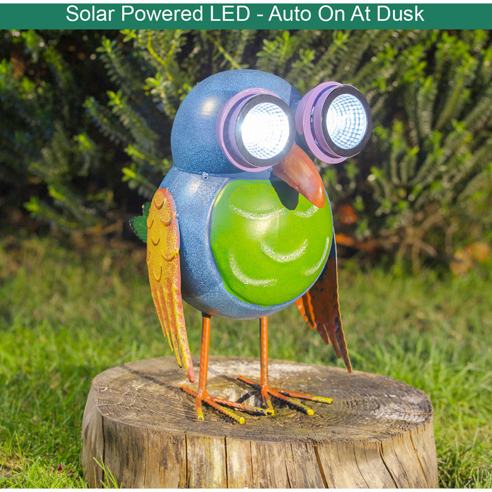 GardenKraft Metal Owl with LED Solar Light Image 6