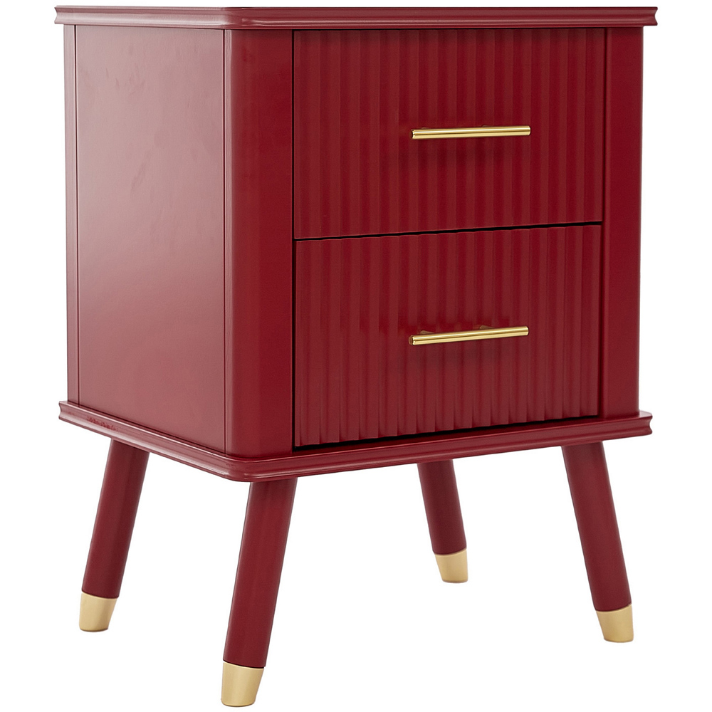 Cozzano 2 Drawer Red Bedside Table Image 2