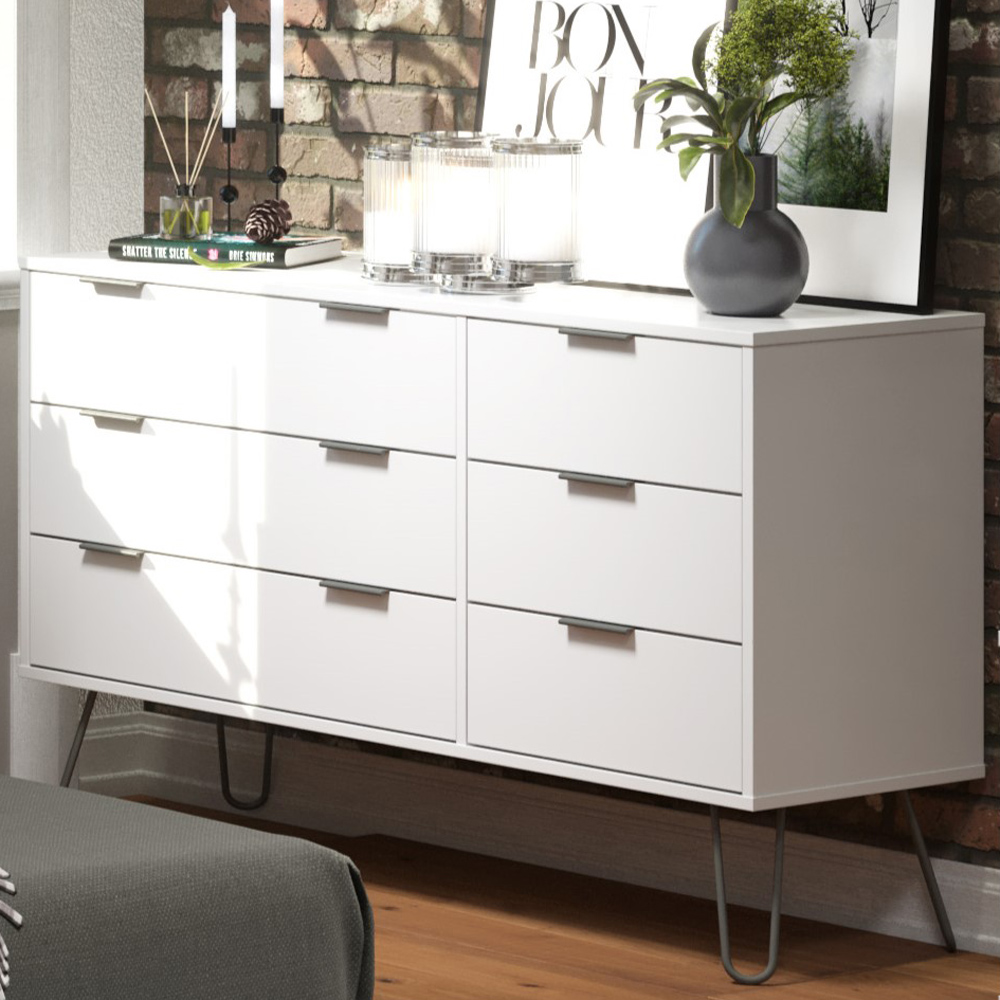 Core Products Augusta White 6 Drawer Chest of Drawers Image 1