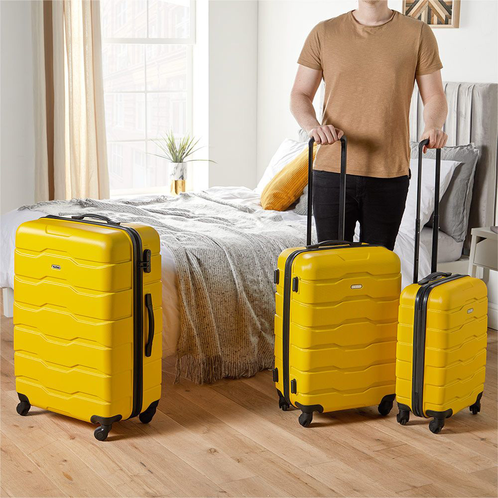 VonHaus Set of 3 Yellow Hard Shell Luggage Image 2