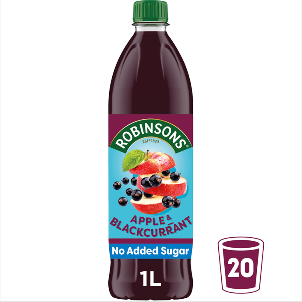 Robinsons Apple and Blackcurrant No Added Sugar Squash 1L Image 2
