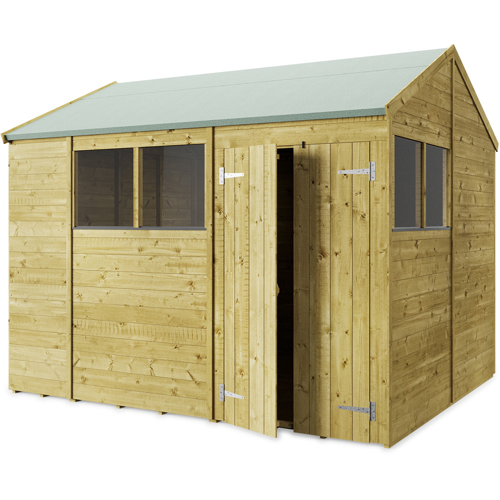StoreMore 10 x 8ft Double Door Tongue and Groove Apex Shed with Window Image 1