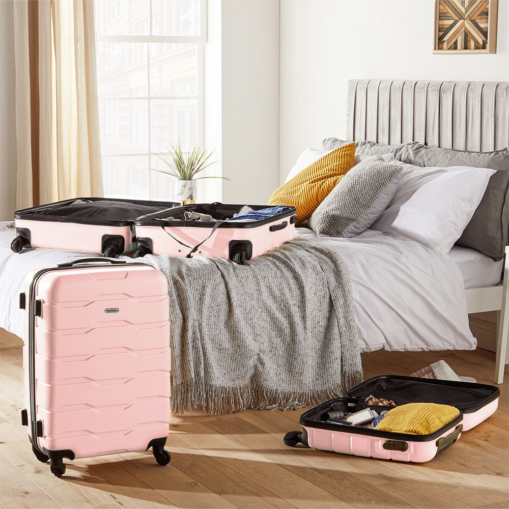 VonHaus Set of 3 Pink Hard Shell Luggage Image 3